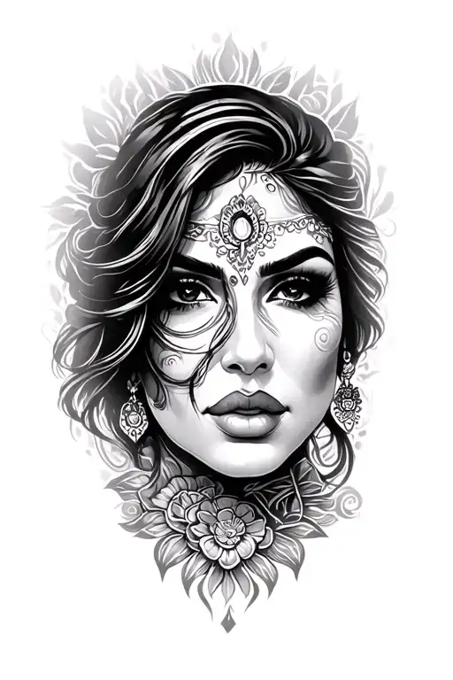 Chicano Tattoo Face Women