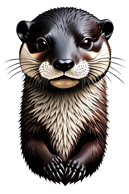 Otter Realistic And Origami