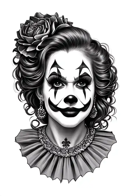 Chicano Tattoo Face Clown Woman