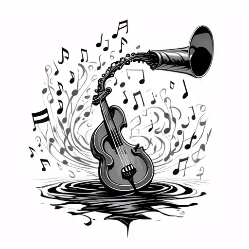 Aquarius Pouring Out Music Notes