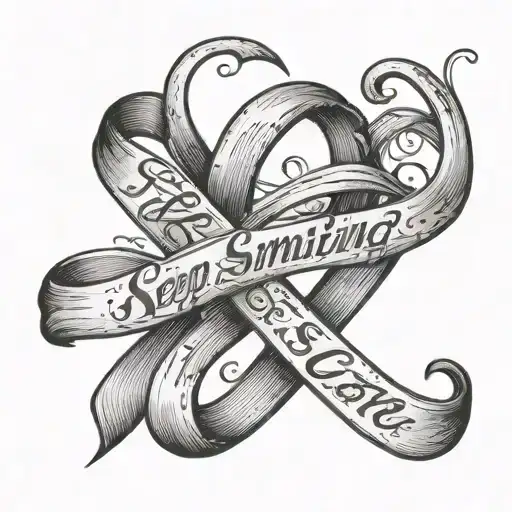Keep Smiling In Cursive And The S Is A Cancer Ribbon