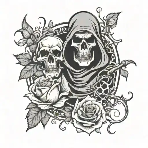 Grime Reaper And Rose Surrounded