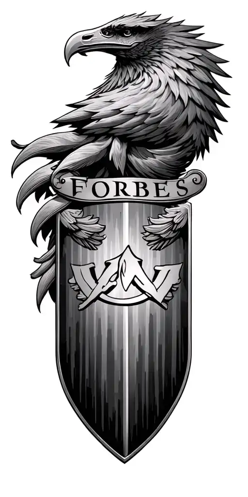 Forbes Family Crest Shield With Virtues