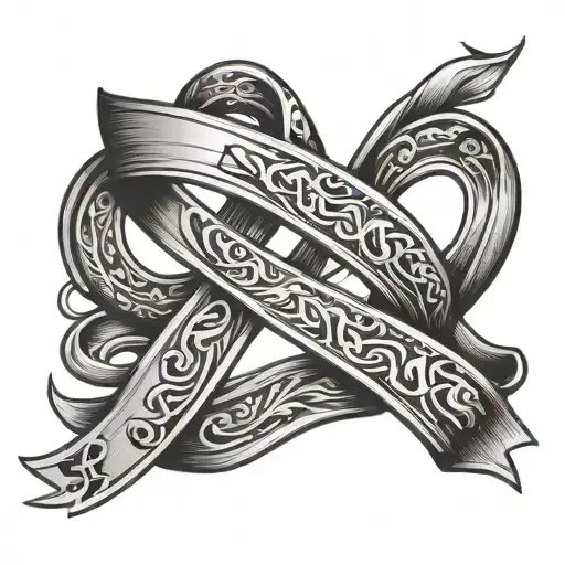 Letter S Cancer Awareness Ribbon