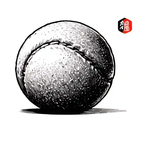 Tennis Ball In Enso Japanese Minimalist