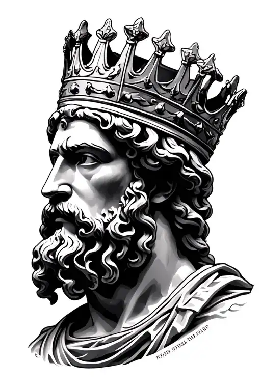 King David Statue Face Simple