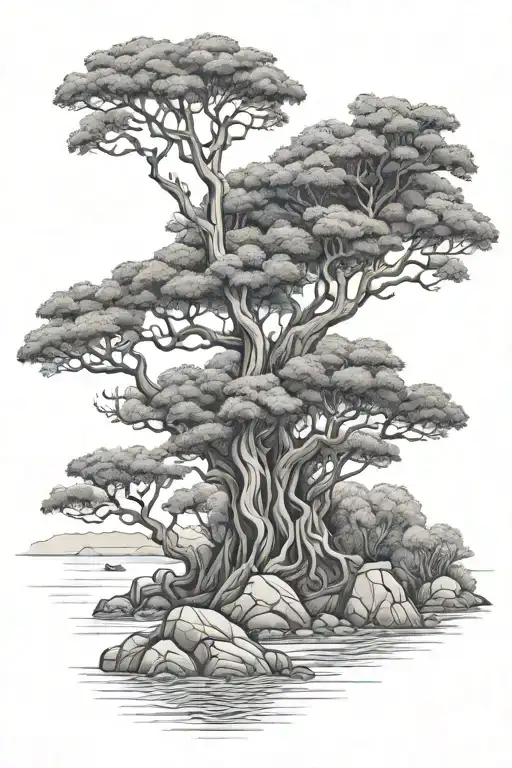 Arbutus Tree Coastal Landscape