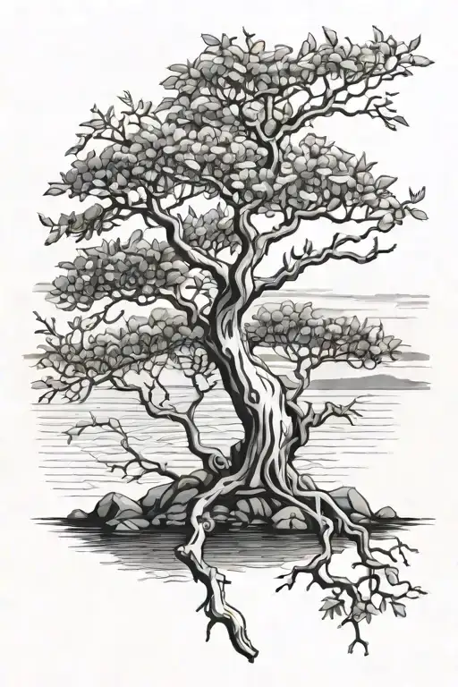 Arbutus Tree Branch Coastal Landscape