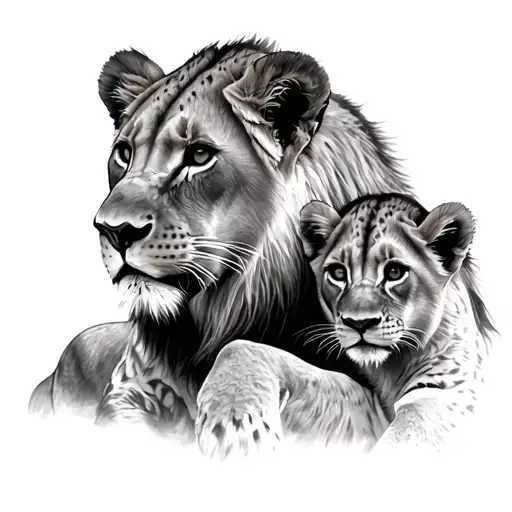 Lioness And Cub