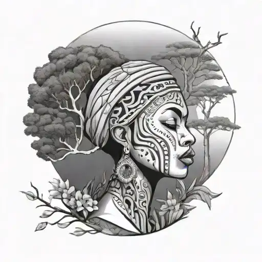 African Mother Nature Scene