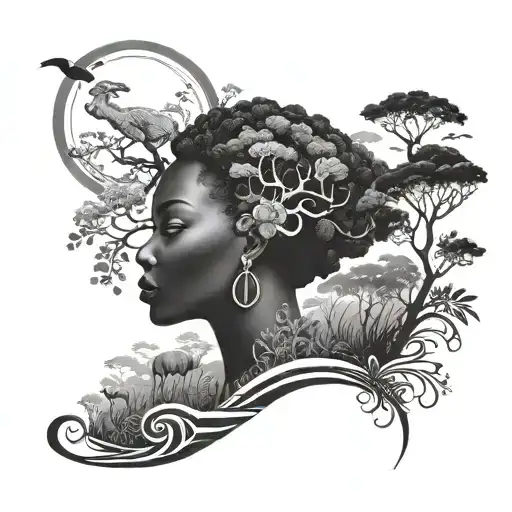 African Mother Nature Scene