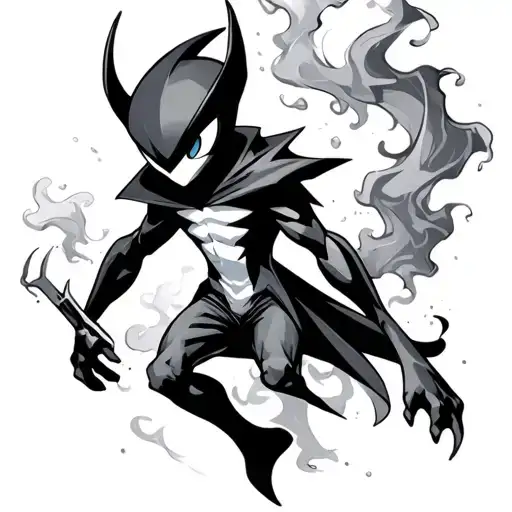Greninja Enrobed In Smoke With Cool Effects Around Him