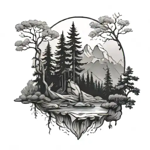 Forest Mountain Scene
