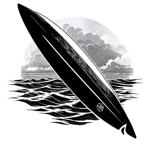 Surfboard Vertical On The Back Shoulder
