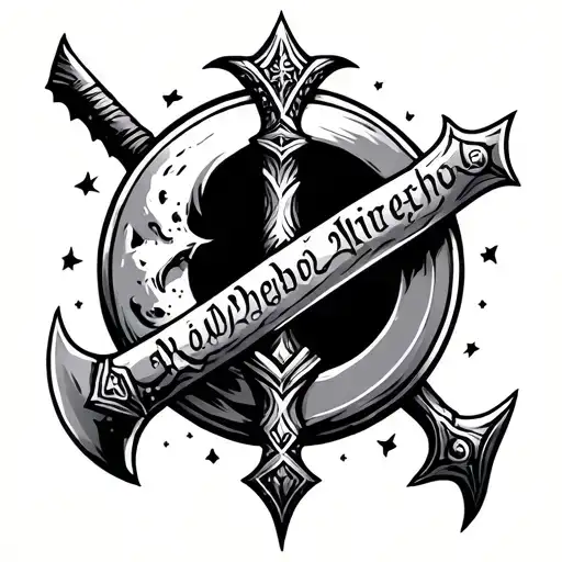 Axemaker Name In A Feminine Viking Moon Symbol