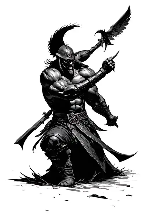 Black Warrior Battling