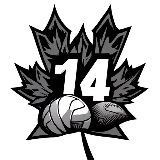 Volleyball Baseball Team Canada Number 14
