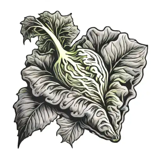 Romaine Lettuce Inside Of A Heart