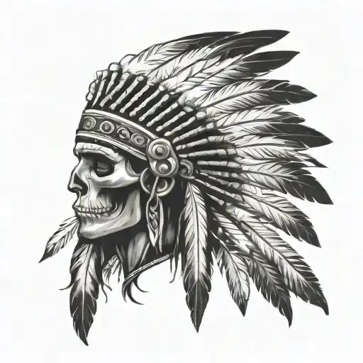 Native American Skull Headdress