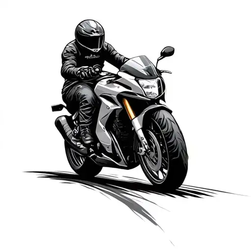 Scenic Road With Motorcycle
