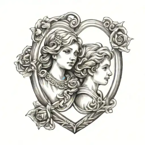 Locket With Two Kids Profiles