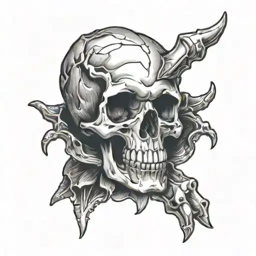 Hand Holding A Skull