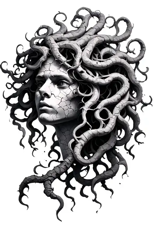 Medusa Head Cracked Stone