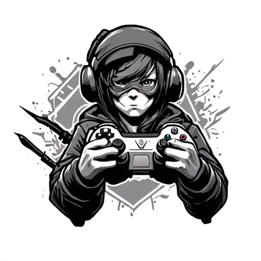 Gamer Character Surrounded