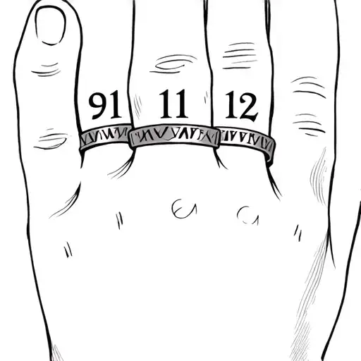 Roman Numeral Dates 9 11 12 On A Ring Finger
