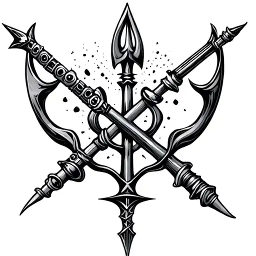 Flute And Trishul Trident