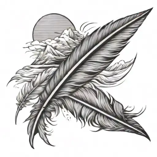 Feather And Mountains