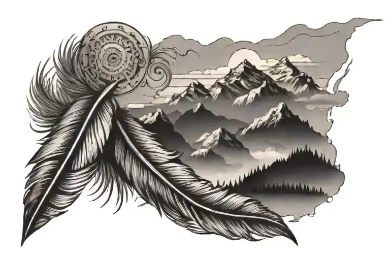 Feather And Mountains
