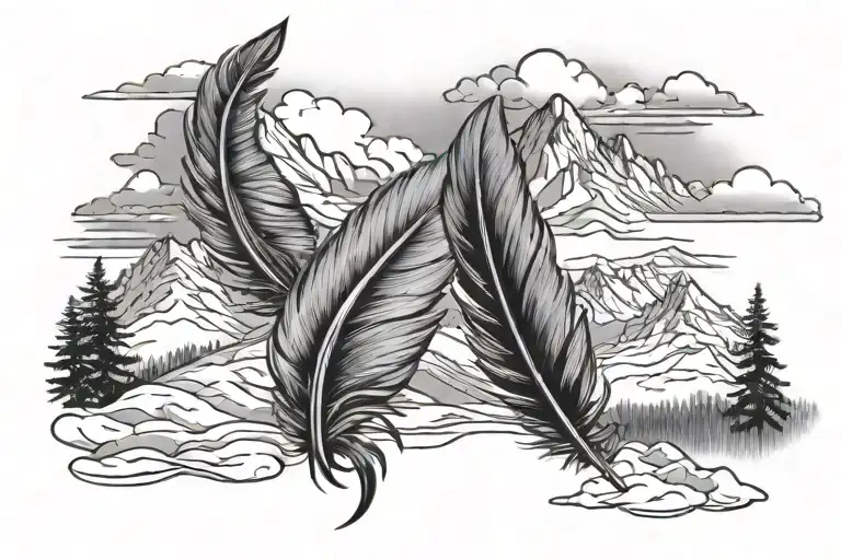 Feather And Mountains