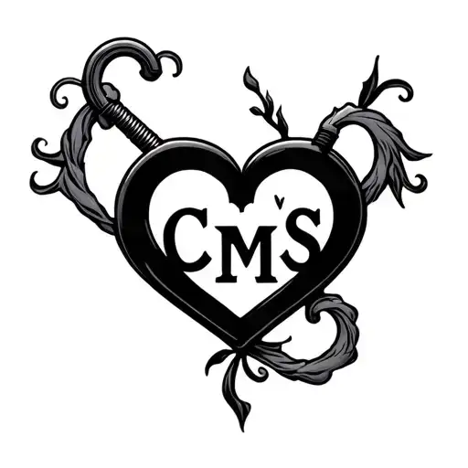 Letters Cms In The Shape Of A Heart Shaped Lock