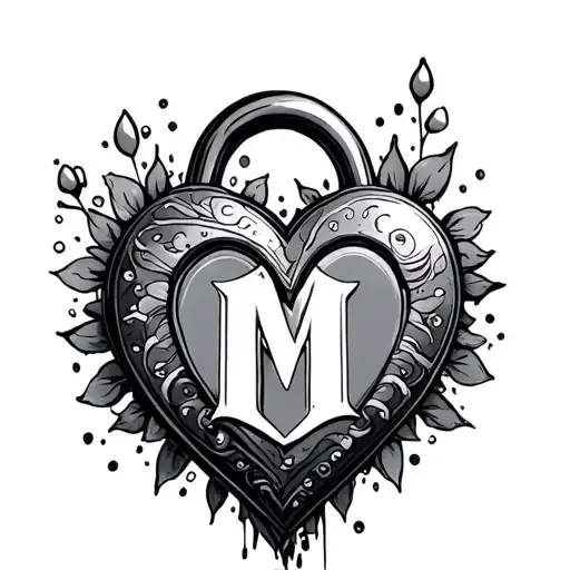 Letters Cms In The Shape Of A Heart Shaped Lock