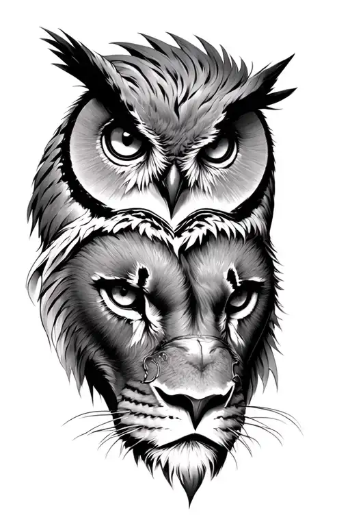 Owl Eye And Lions Eye With A Scar