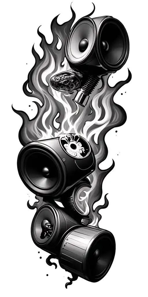 Speakers On Fire In Hell Smoking And Drinking