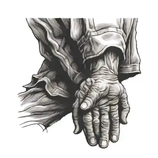 Older Man Holding Hands With Small Child