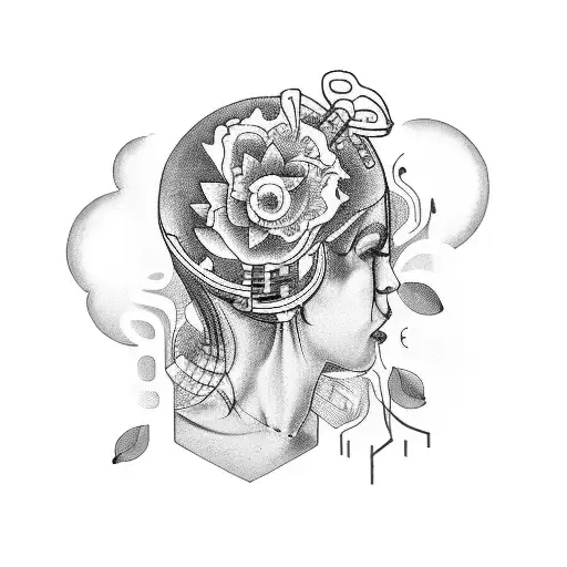 Design A Tattoo Representing The Connection Between Music Festivals And Metaphysical Experiences