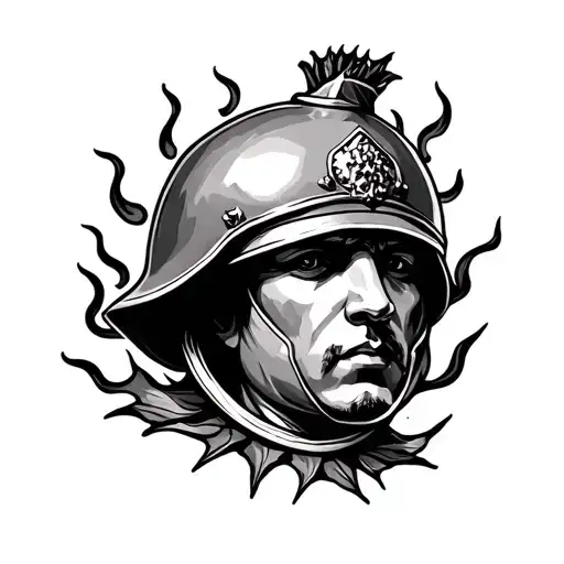 Pomegranate With The Head Of The Foreign Legion Inside More Flame