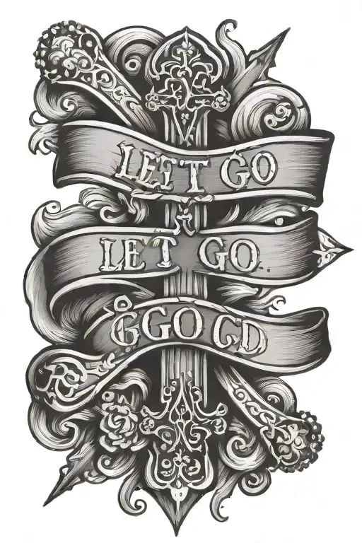 3 Nail Cross With The Saying Let Go Let God