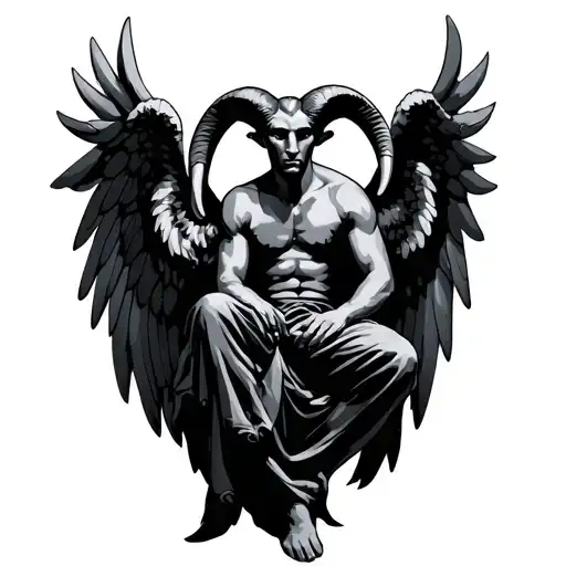 Aries Angel Minimalist For Men Sitting