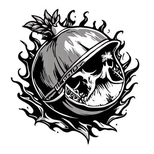 Pomegranate With The Head Of The Foreign Legion Inside More Flame