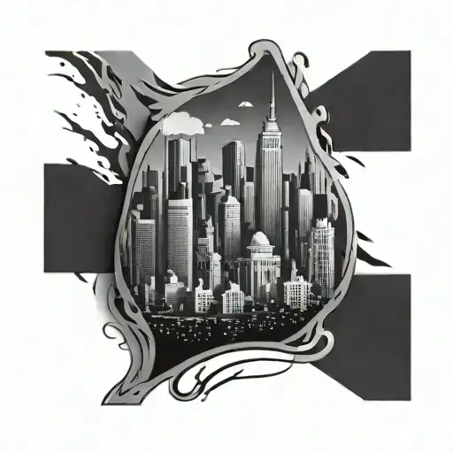 City Skyline In The Background