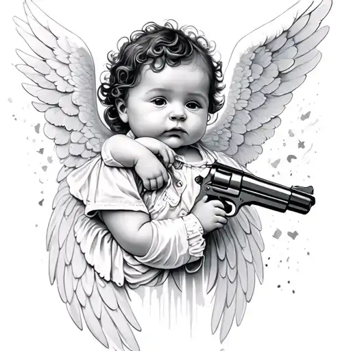 Baby Angel And Gun