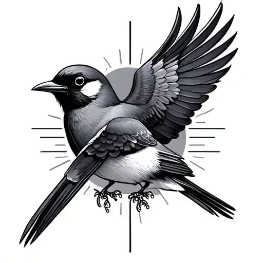 A Minimal Tattoo With 1958 And A Bird