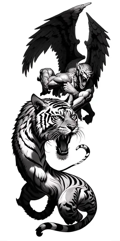 Angels Vs Demons Tigers Fighting