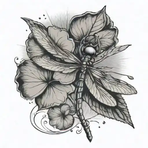 Dragon Fly Landing On 4 Leaf Clover With Sunshine In The Back