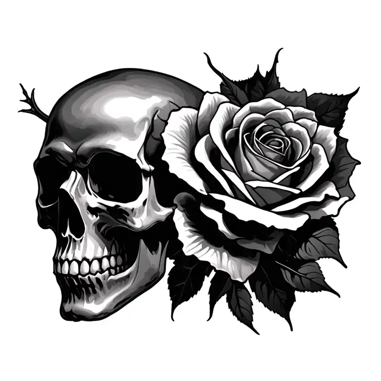 Skull And Rose