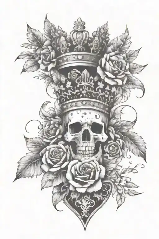 Crowns Hearts Flowers